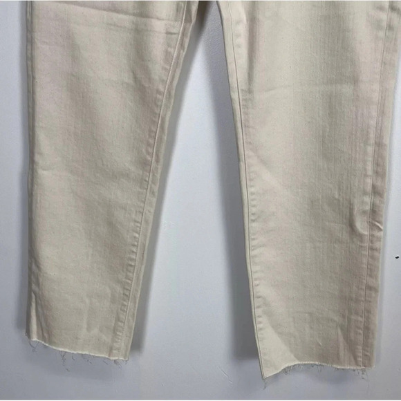 AG Jeans Womens Saige Jeans Size 32 High Rise Straight Leg 1 Year Cream NWT - Picture 4 of 14